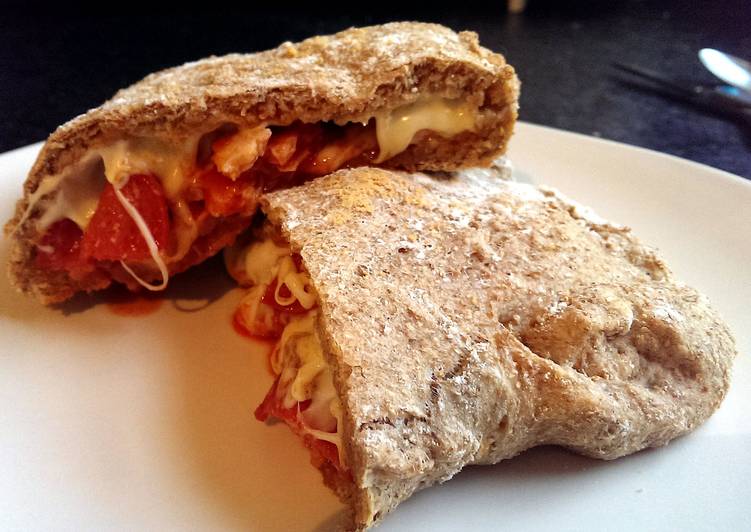 Recipe of Perfect Sophie’s wholemeal tomato dough meat feast pizza pocket