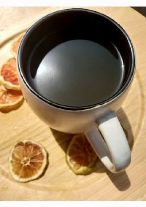A picture of Turmeric ginger tea.