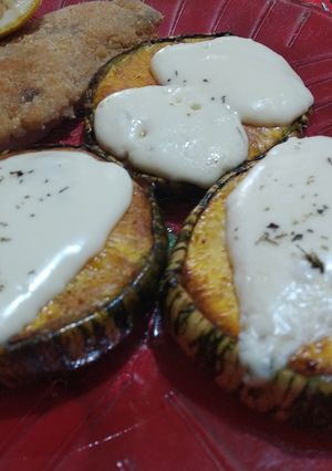 Una foto de Zapallitos al horno con queso