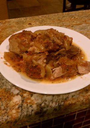 A picture of Slow cooker pulled pork.