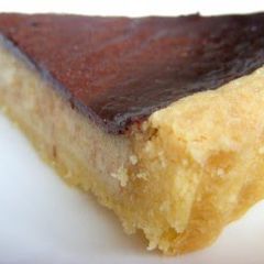 A picture of Creamy Cocoa Meringue Banana Tart.