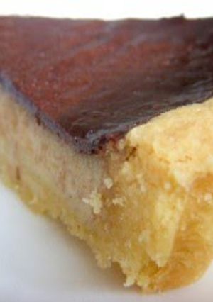 A picture of Creamy Cocoa Meringue Banana Tart.