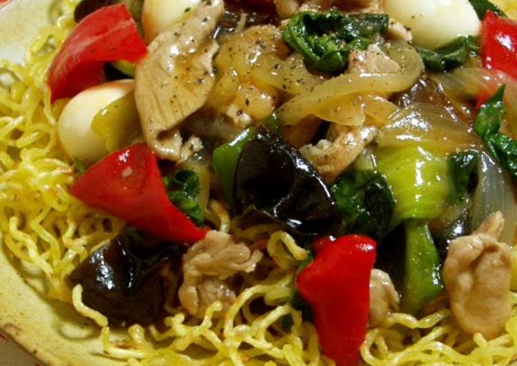 Recipe of Perfect Crunchy Fried Noodles with Ankake Sauce