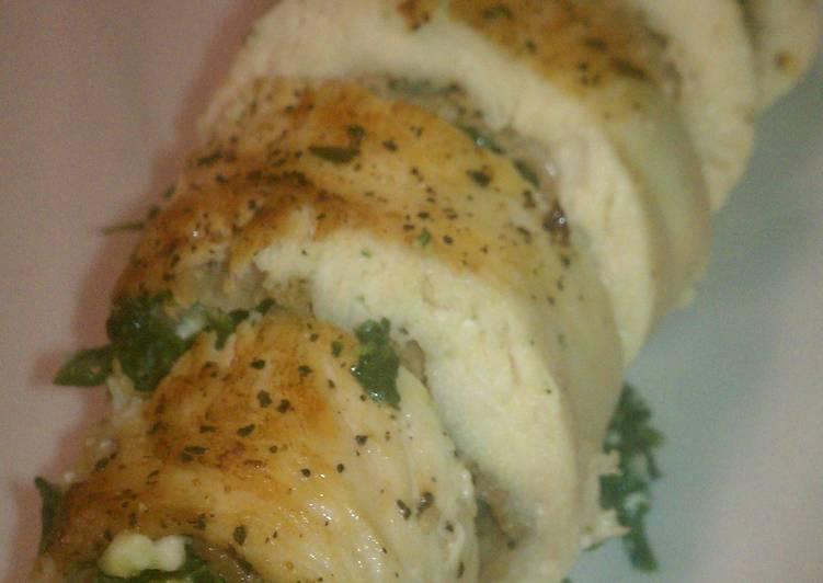 Recipe of Super Quick Homemade Prosciutto, Spinach and Feta Chicken Roulade