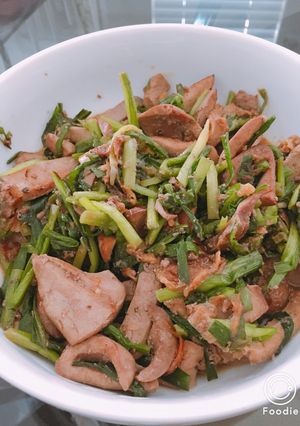 Hình của món Cật heo xào hẹ.