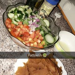 Fattoush salad A picture of Fattoush salad.