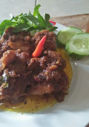Foto resep Ayam rendang serundeng kelapa