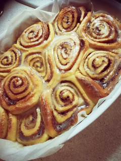 A picture of Cinnamon Rolls with Homemade Dough!.