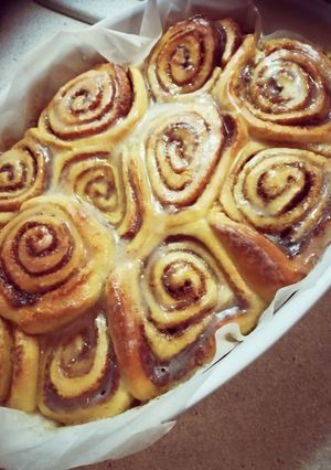 A picture of Cinnamon Rolls with Homemade Dough!.