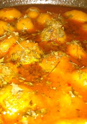 A picture of Kashmiri Dum Aloo.