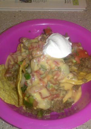 A picture of Over the top Nachos.