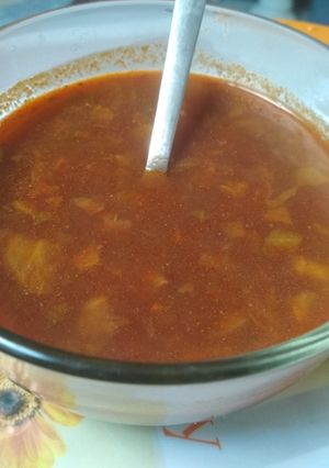 A picture of Manchow soup.