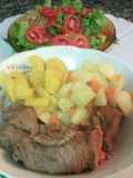 Bife enrolado na cerveja