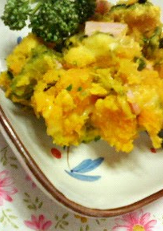 A picture of Easy Kabocha Squash With Cheese and Bacon.