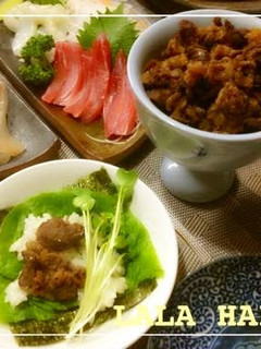 A picture of Simmered Beef: Great for Hand Rolled Sushi or Rice Bowls.