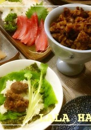 A picture of Simmered Beef: Great for Hand Rolled Sushi or Rice Bowls.