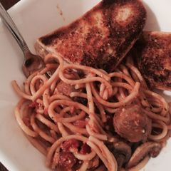 A picture of Bucatini With Turkey Meatballs.