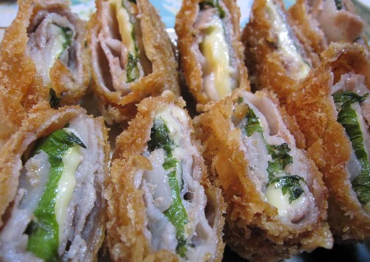Pork Wrap with Shiso Leaves and Cheese