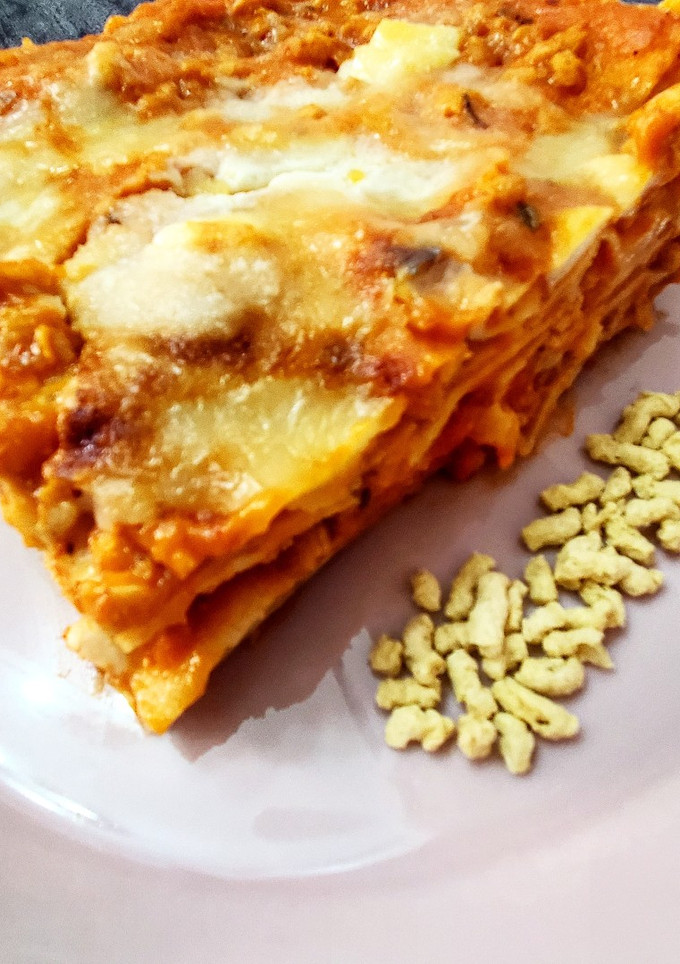 Foto di Lasagna vegetariana con ragù di soia