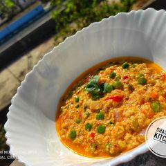 Matar paneer burji A picture of Matar paneer burji.