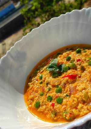 A picture of Matar paneer burji.