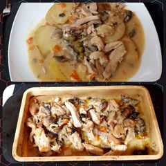 A picture of My Chilli Chicken, Mushroom & Potato Bake. 😊.