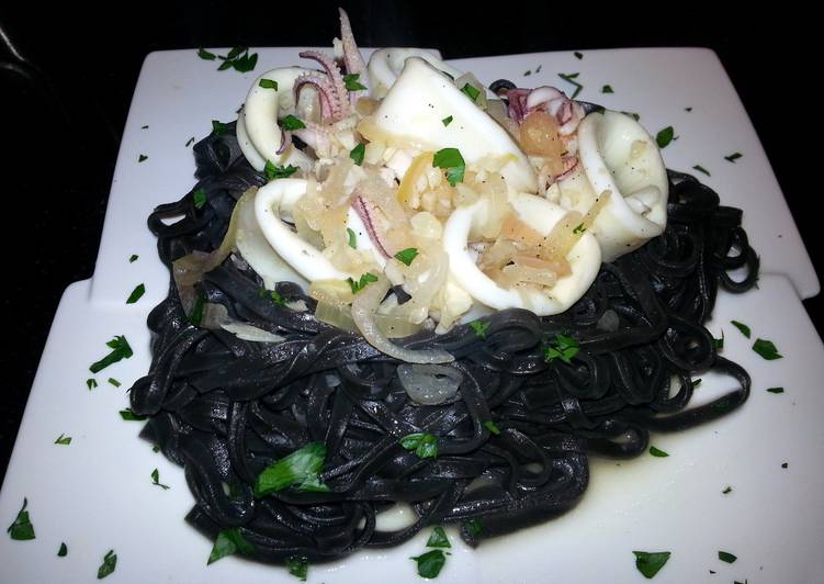 Recipe of Perfect Calamari Pasta Nero