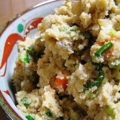A picture of Cooked Okara (Soybean Pulp).