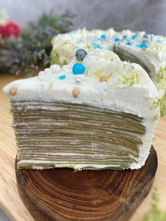 Foto resep Green tea mille crepes - Thousand Layer Crepes Cake