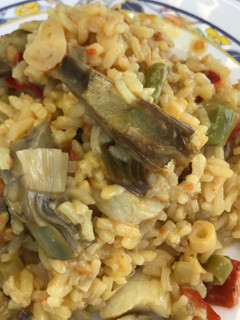 Una foto de Arroz de Alcachofa y Bacalao