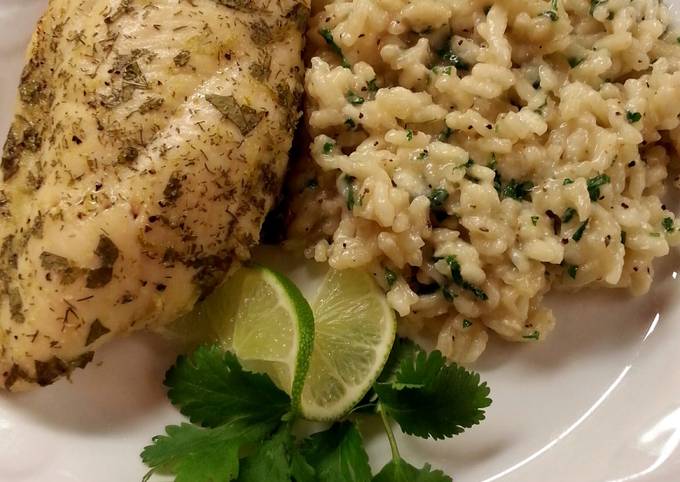 Garlic Parmesan Cilantro Risotto