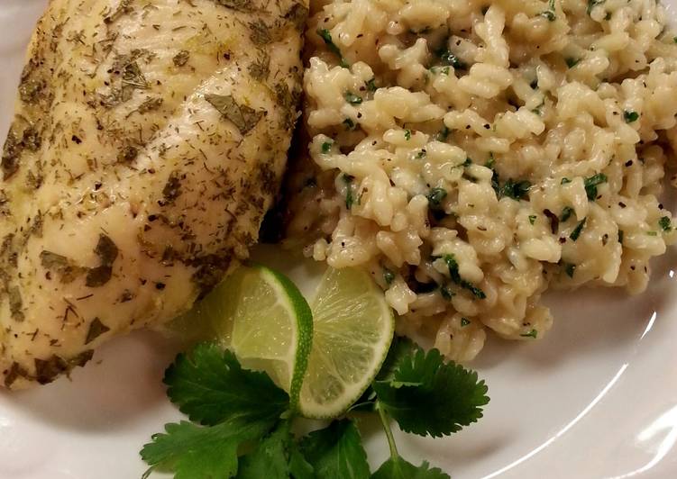 Steps to Prepare Quick Garlic Parmesan Cilantro Risotto