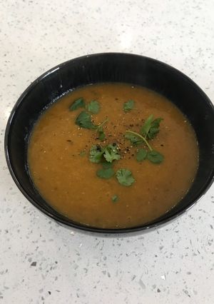 A picture of Spicy vegetable & lentil soup.