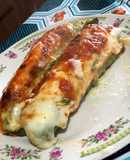 Canelones verdes con pollo