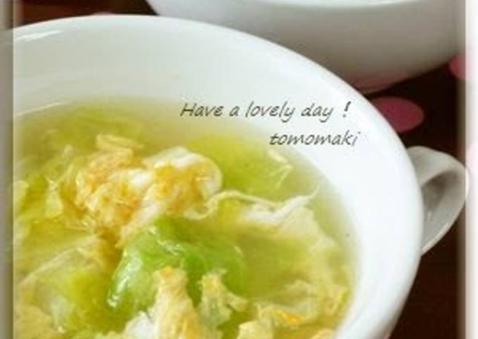 Steps to Make Speedy Spring Cabbage &amp;amp; Egg Soup With Wei-pa