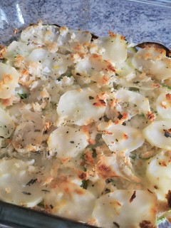 Una foto de Gratinado con papas y calabacín