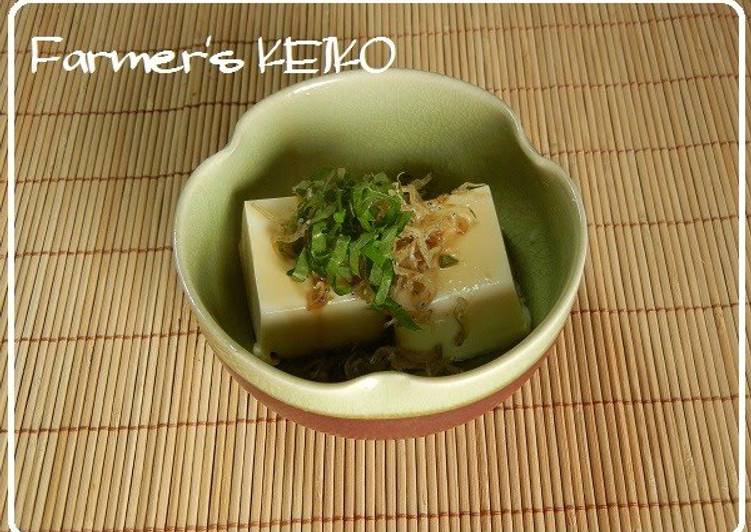Easiest Way to Make Quick [Farmhouse Recipe] Chilled Tofu with Crispy Chirimenjako Fish