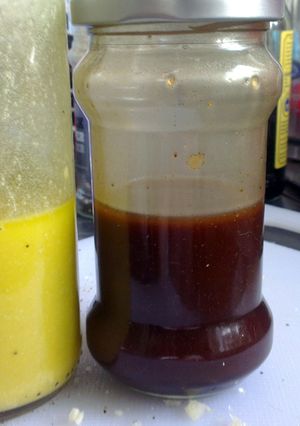 A picture of summer salad dressings.