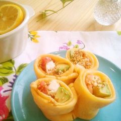 A picture of Super Easy Crepe California Rolls.