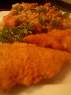 A picture of sunshines oven fried flounder.