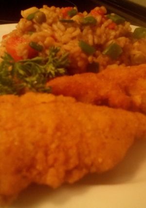 A picture of sunshines oven fried flounder.