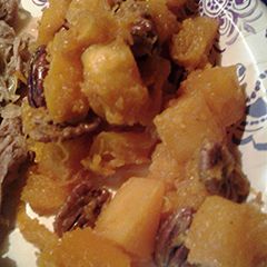 A picture of Butternut squash, pecan sauté.