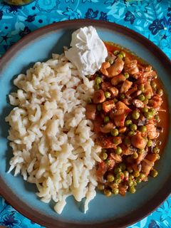 Zöldborsós gombapörkölt recept fotója