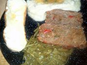 A picture of meatloaf with bread crumbs