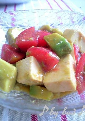 A picture of Avocado Tomato and Tofu Salad.