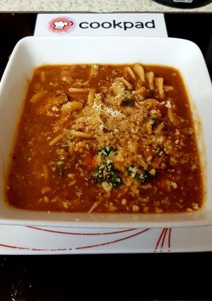 A picture of My Italian inspired Sausage Pasta Soup.