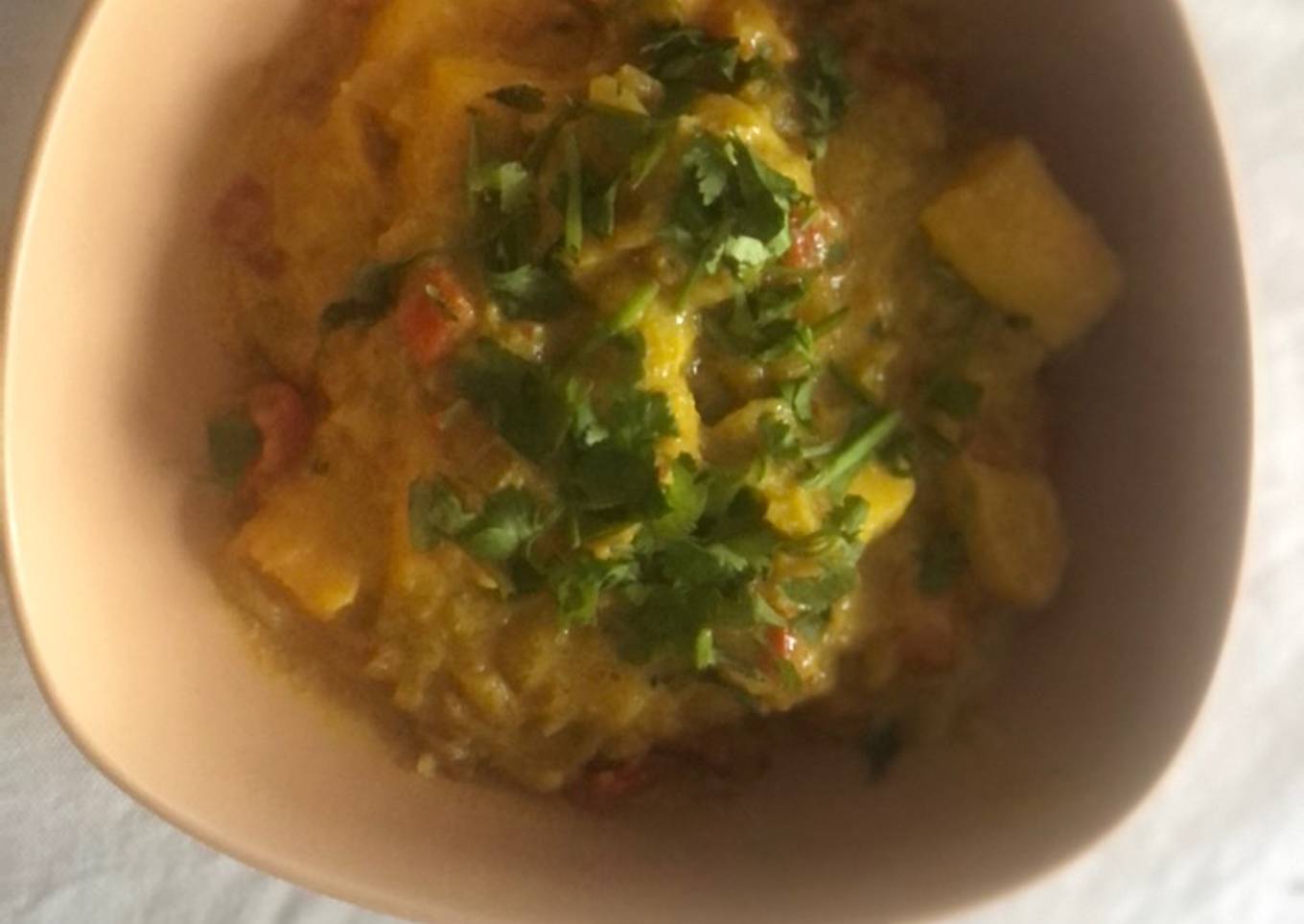 Pollo con mango especiado
