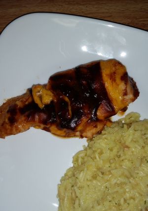 A picture of BBQ Chicken Smothered in Cheese.