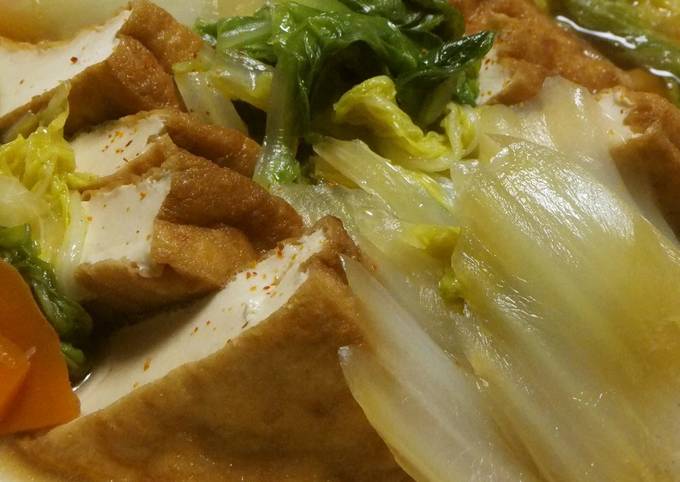 Simmered Chinese Cabbage & Atsuage Recipe
