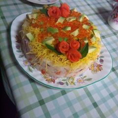 A picture of Easy Sushi Cake for Birthday Parties.